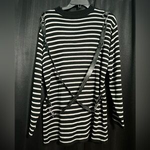 Killstar Oversized Sweater w/ Leather Straps